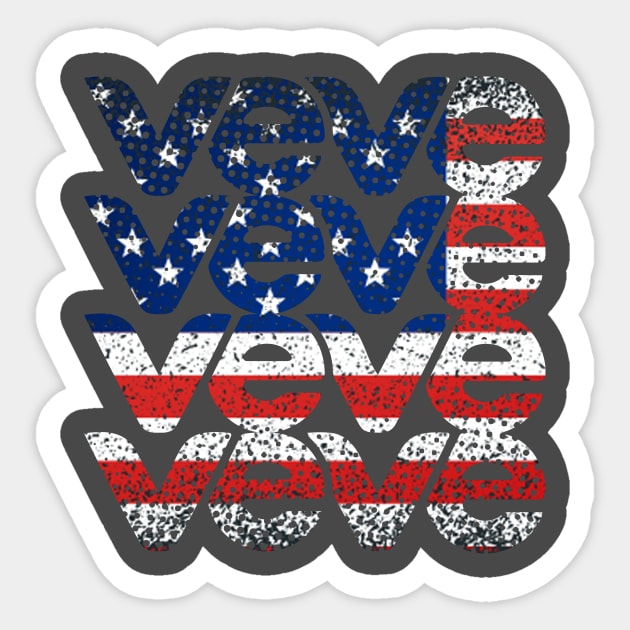 VeVe USA America Flag Sticker by info@dopositive.co.uk